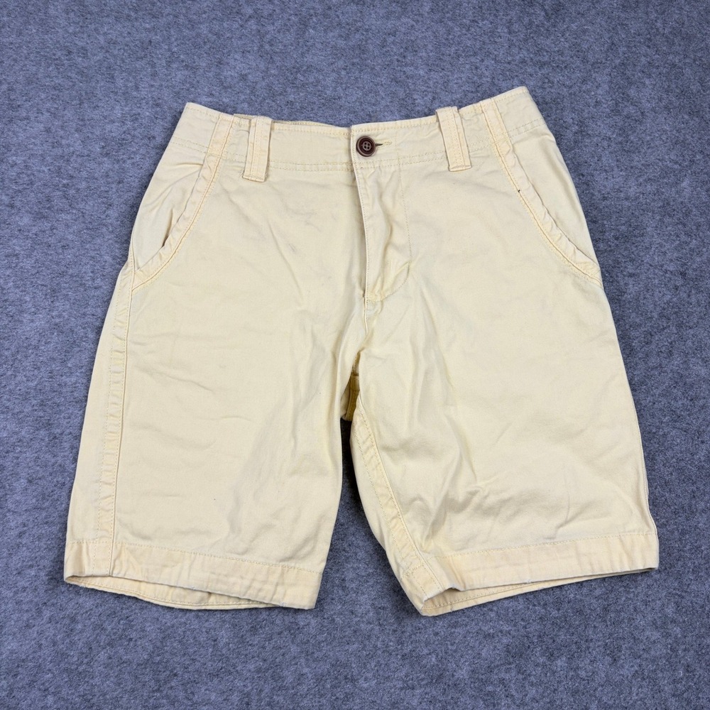Y2K  Red Camel Chino Shorts Mens 30 Yellow Cotton Twill Casual Summer Shorts 00s